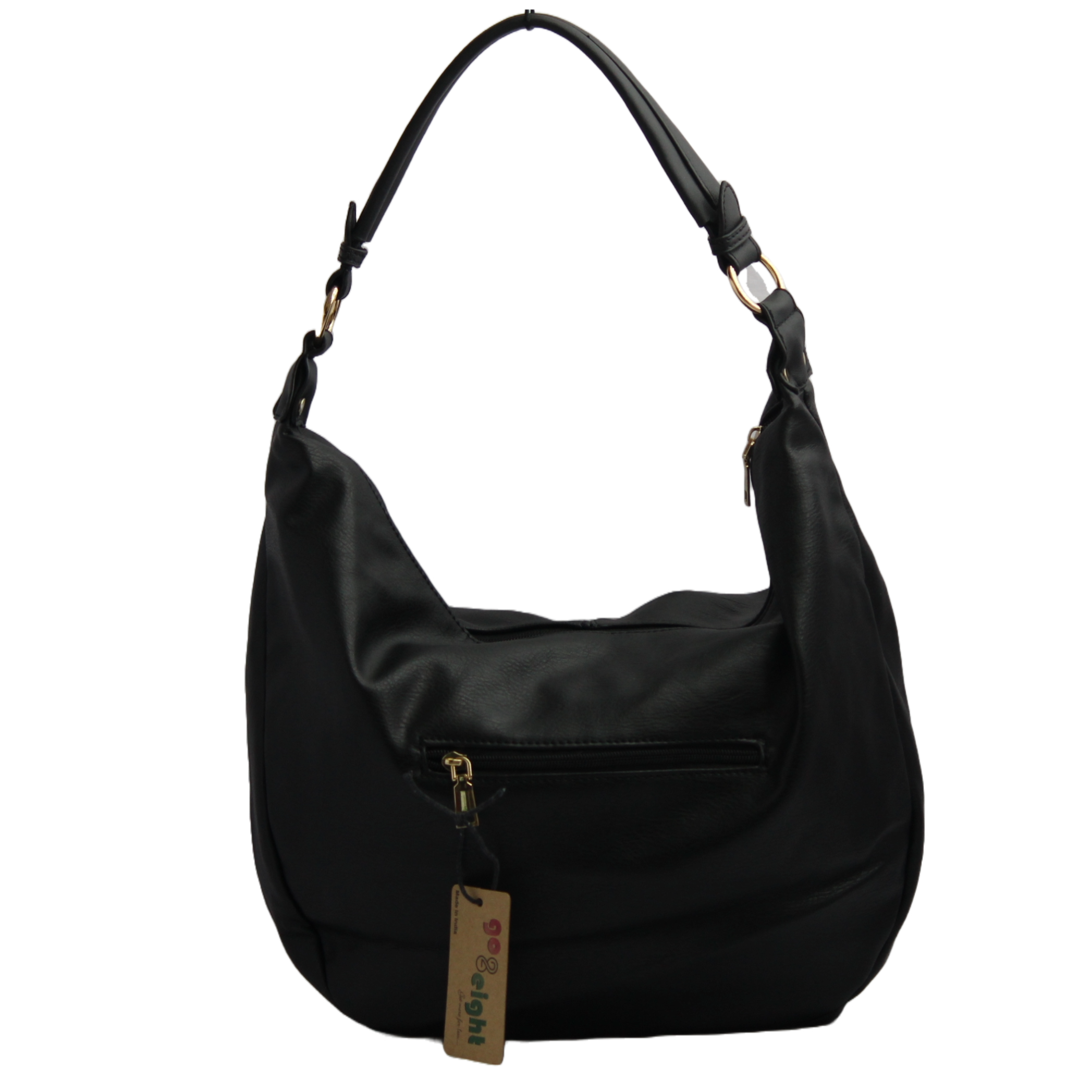 Black Shine Leather Buckle Hobo Bags – Donnain Fashion
